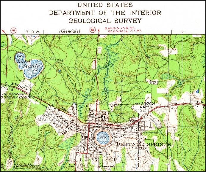 Historic map of DeFuniak Springs and Walton County